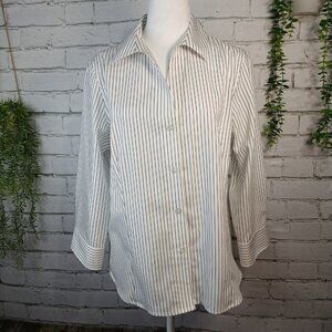 WOMENS JONES NEW YORK SIGNATURE EASY CARE BUTTON DOWN, SIZE LARGE